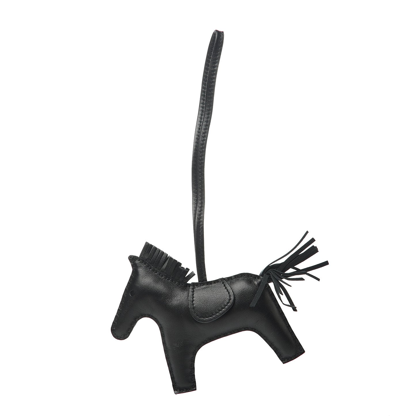 Milo Lambskin Grigri Rodeo Horse Bag Charm MM So Black