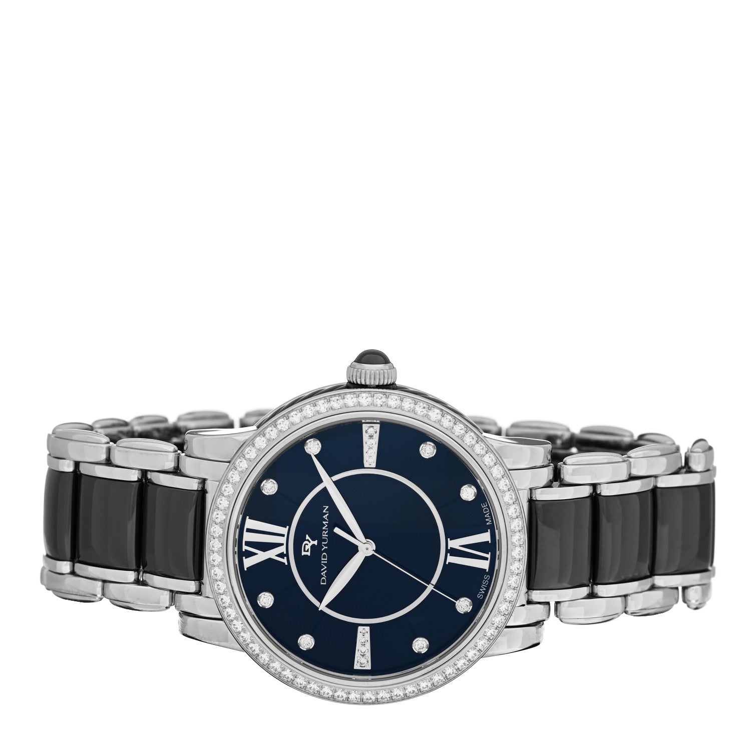 David Yurman Stainless Steel Ceramic Diamond Bezel 38mm Classic Quartz Watch Black 2 of 5