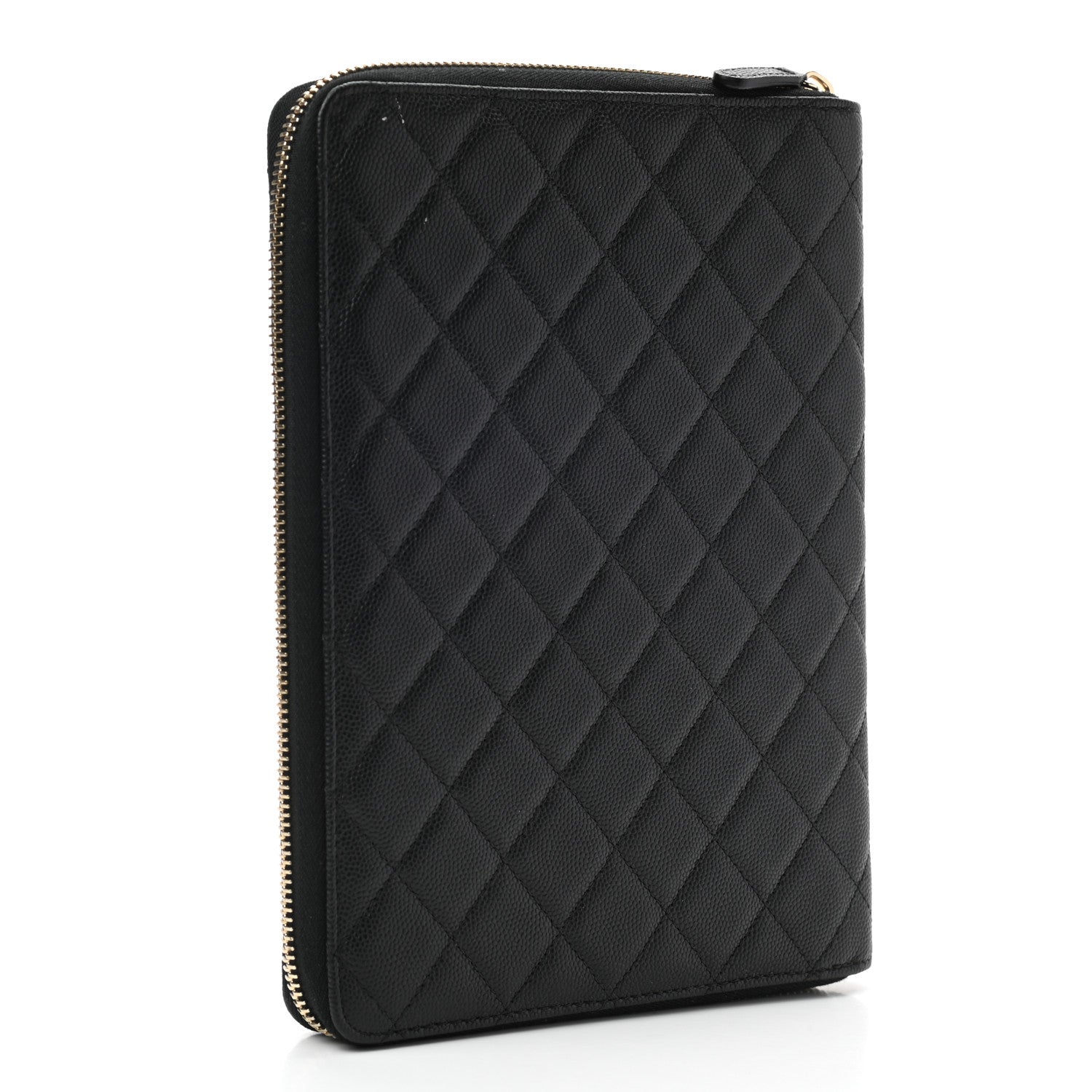 Chanel Caviar Quilted Zip Around Notebook Agenda Cover Black 3 of 8