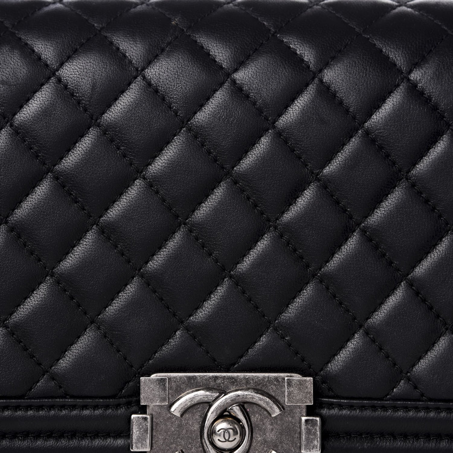 Chanel Lambskin Quilted Medium Boy Flap Black 8 of 8