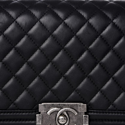 Chanel Lambskin Quilted Medium Boy Flap Black 8 of 8