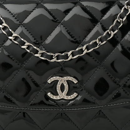 Chanel Patent Quilted Brilliant Wallet On Chain WOC Black 8 of 13