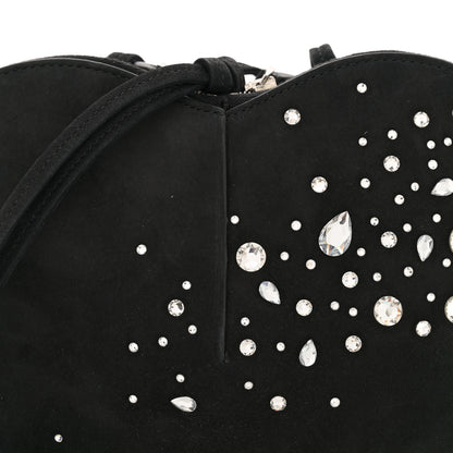 Alaia Suede Crystal Embellished Le Coeur Bag Black 6 of 8