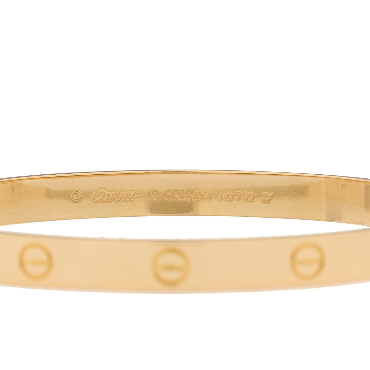 18K Yellow Gold LOVE Bracelet 19