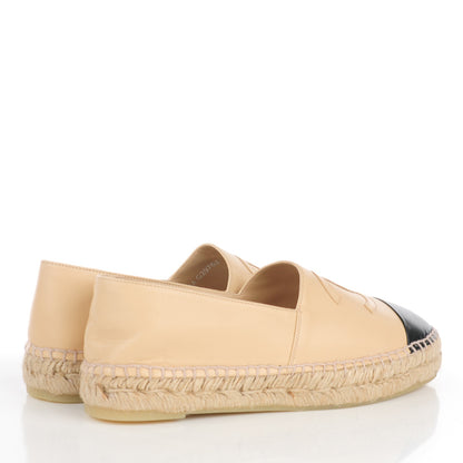 Chanel Lambskin CC Espadrilles 40 Beige Black 4 of 9