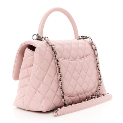 Chanel Caviar Quilted Small Coco Handle Flap Light Pink 3 of 11