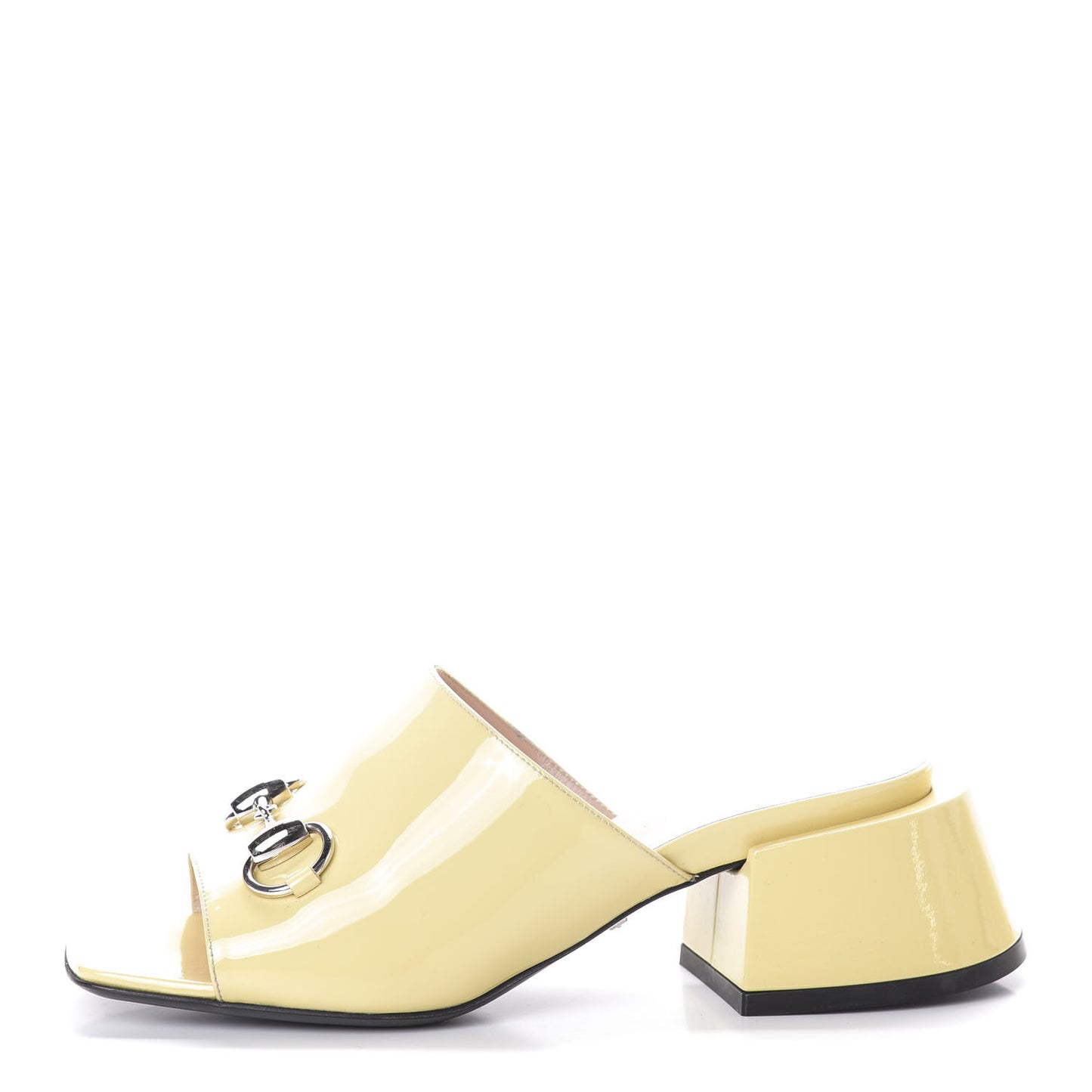 Patent Lexi Horsebit Mid-Heel Slide Sandals 35 Burro