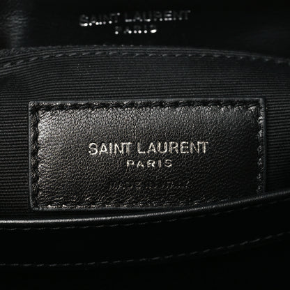 Saint Laurent Calfskin Y Quilted Monogram Toy Loulou Crossbody Bag Black 6 of 9