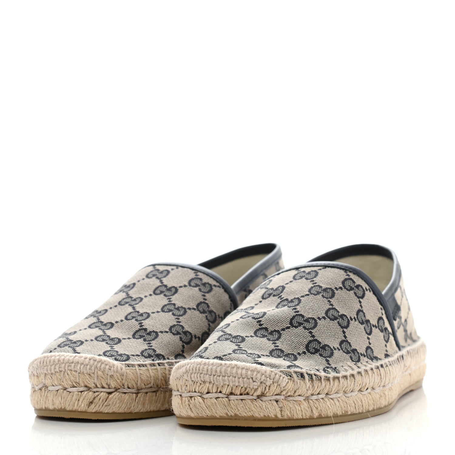 Gucci Monogram Miro Soft Calfskin Mens Espadrilles 6.5 Beige Blue 3 of 10