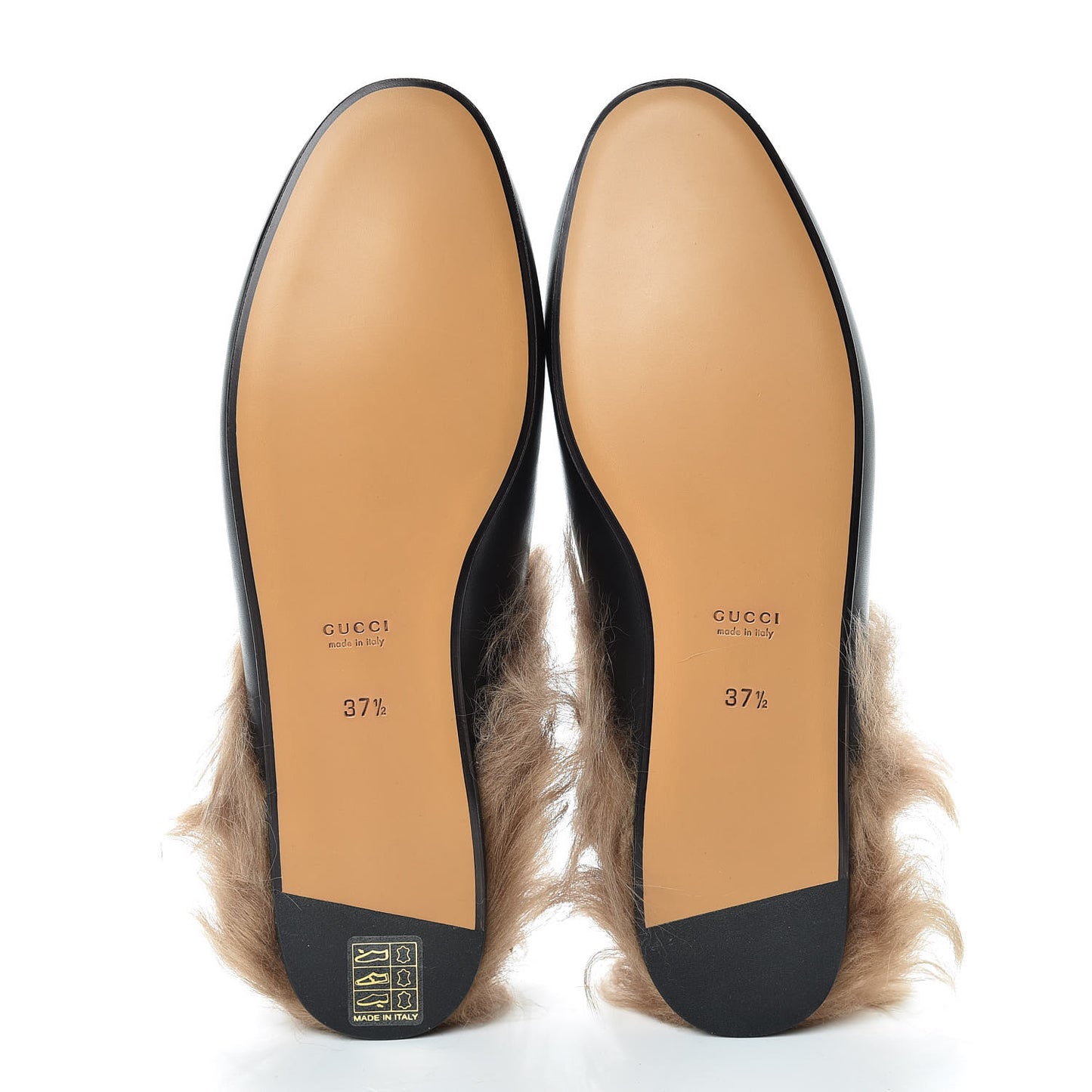 Calfskin Lambswool Tiger Embroidered Womens Princetown Slippers 37.5 Black