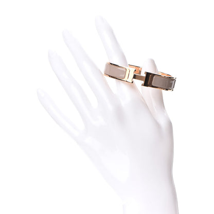 Hermes Enamel Narrow Clic Clac H Bracelet PM Marron Glace 2 of 4