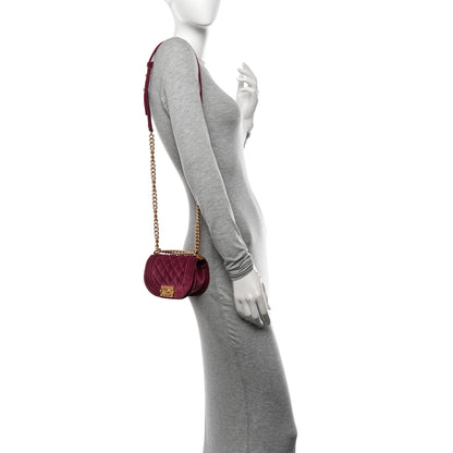 Chanel Velvet Quilted Small Boy Messenger Bag Bordeaux 2 of 10