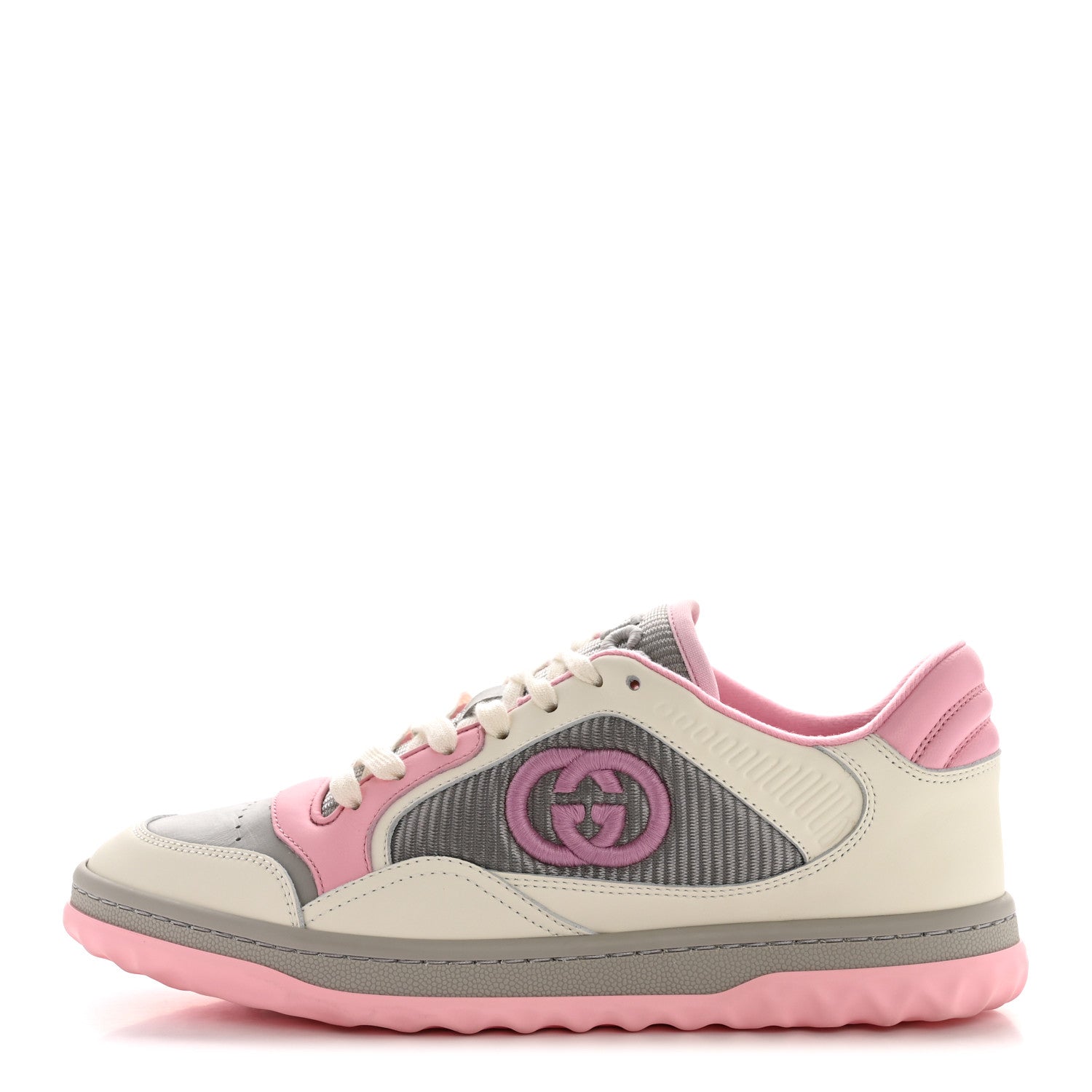 Gucci Dali Soft Calfskin Womens Mac80 Sneakers 38.5 Off White Grey Sky Light Rose 1 of 12
