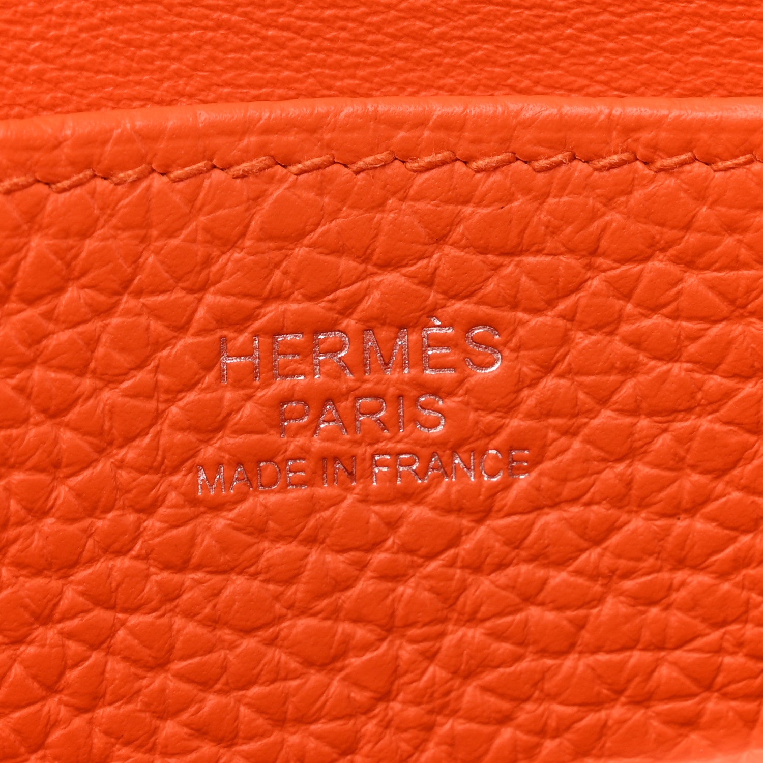 Hermes Taurillon Clemence Halzan 25 Orange Minium 6 of 13