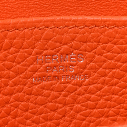 Hermes Taurillon Clemence Halzan 25 Orange Minium 6 of 13