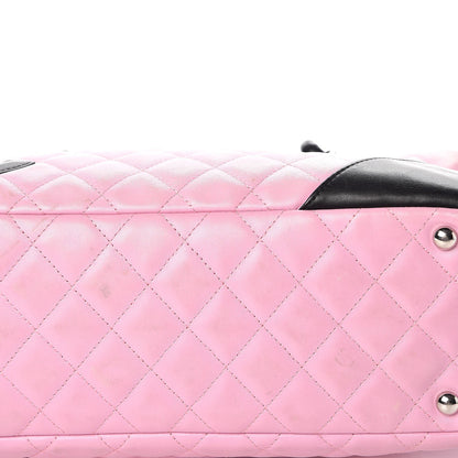 Chanel Calfskin Quilted Large Cambon Bowler Pink Black 11 of 14