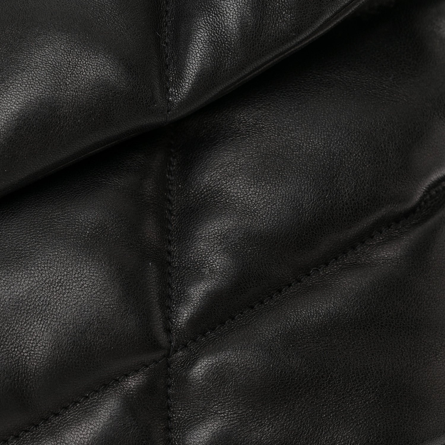 Saint Laurent Lambskin Quilted Monogram Monochrome Medium Loulou Puffer Chain Satchel Black 16 of 17