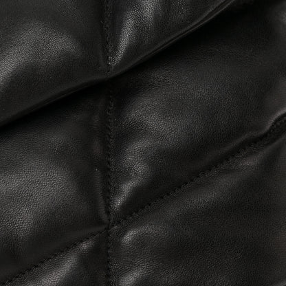 Saint Laurent Lambskin Quilted Monogram Monochrome Medium Loulou Puffer Chain Satchel Black 16 of 17
