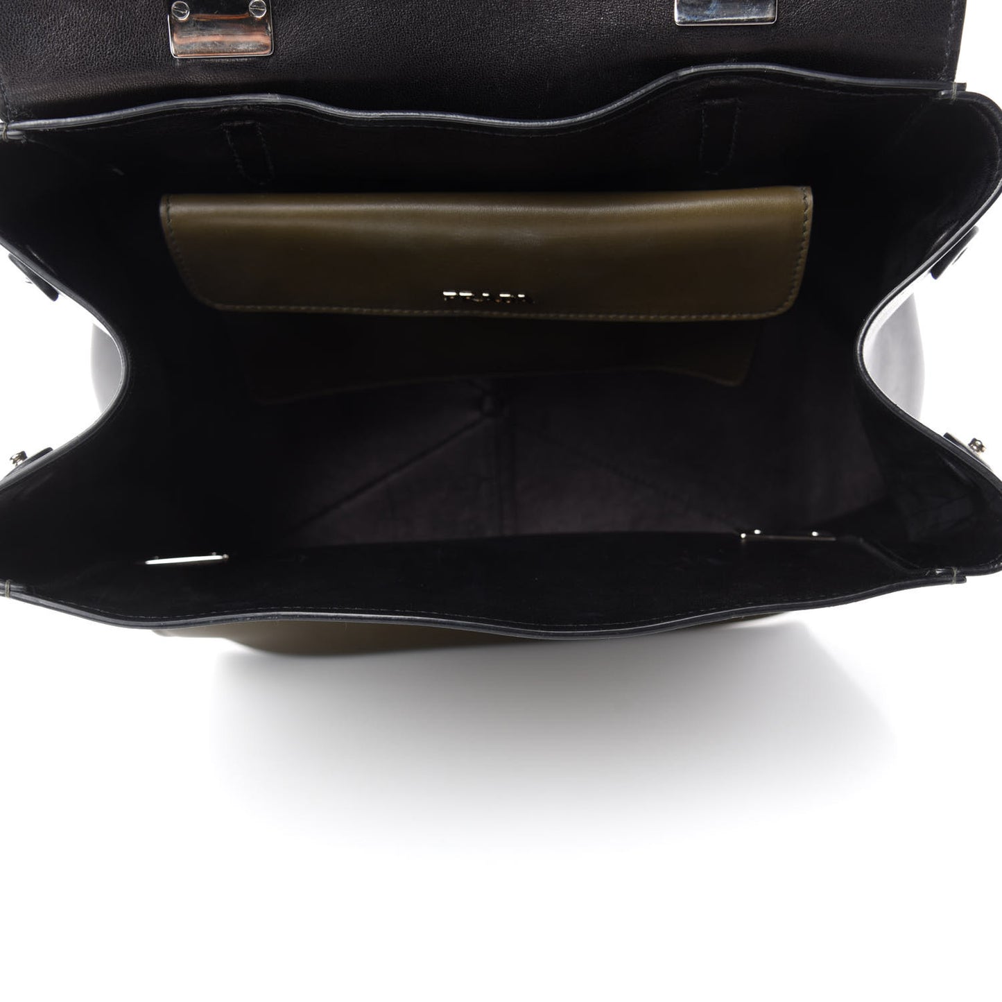 City Calfskin Convertible Top Handle Tote Militare Green Black