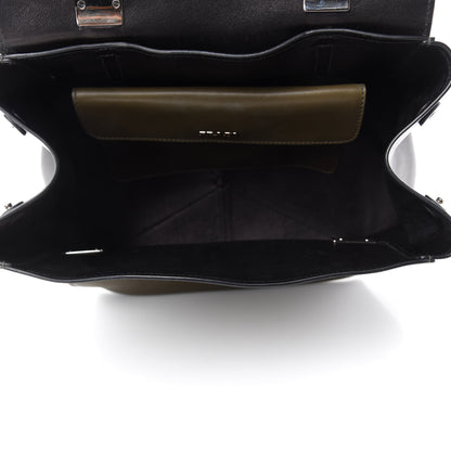 Prada City Calfskin Convertible Top Handle Tote Militare Green Black 5 of 9