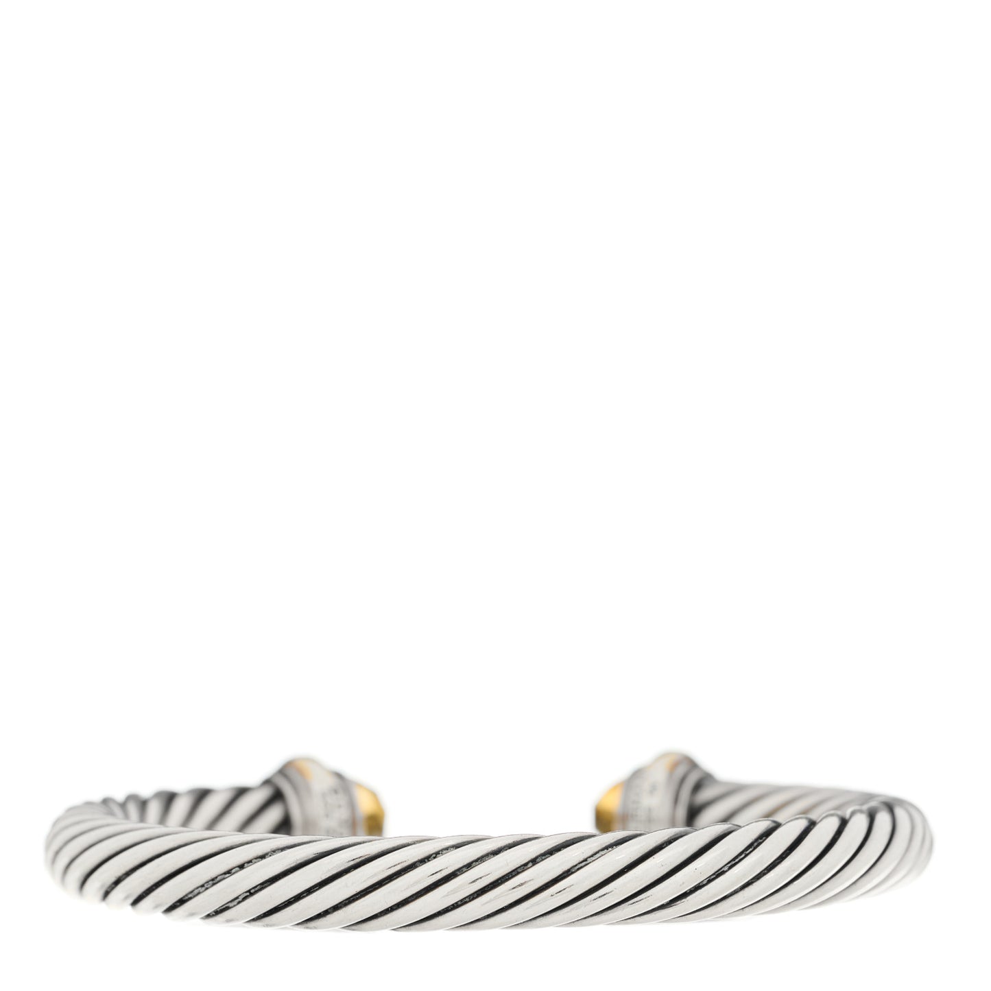 Sterling Silver 14K Yellow Gold Citrine 7mm Cable Classics Bracelet
