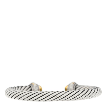 David Yurman Sterling Silver 14K Yellow Gold Citrine 7mm Cable Classics Bracelet 2 of 3
