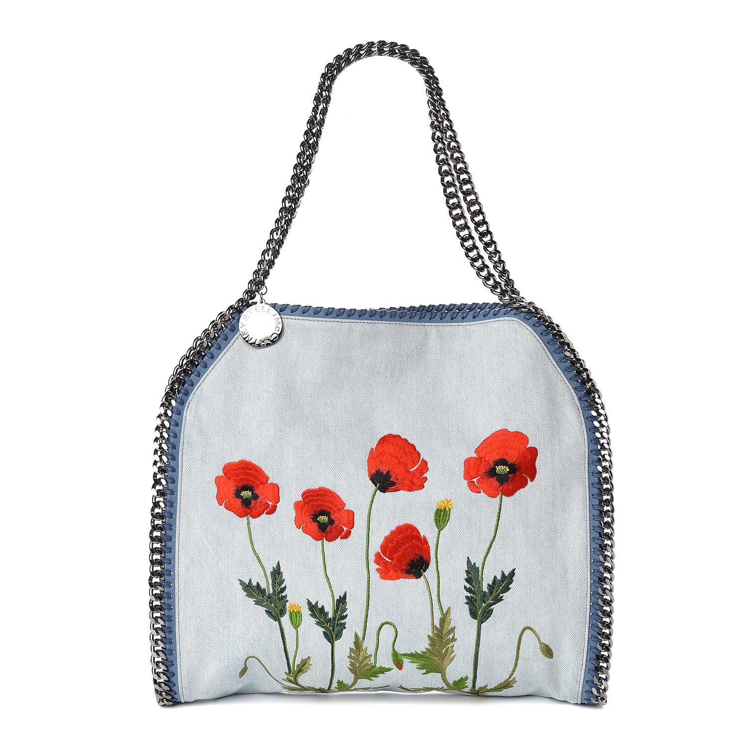 Stella McCartney Denim Poppy Small Falabella Tote Blue 1 of 10
