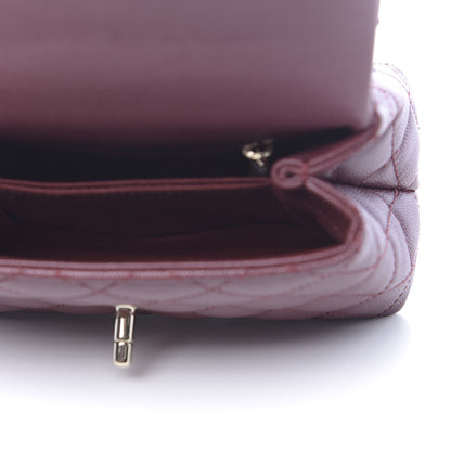 Chanel Caviar Quilted Extra Mini Coco Handle Flap Burgundy 5 of 10