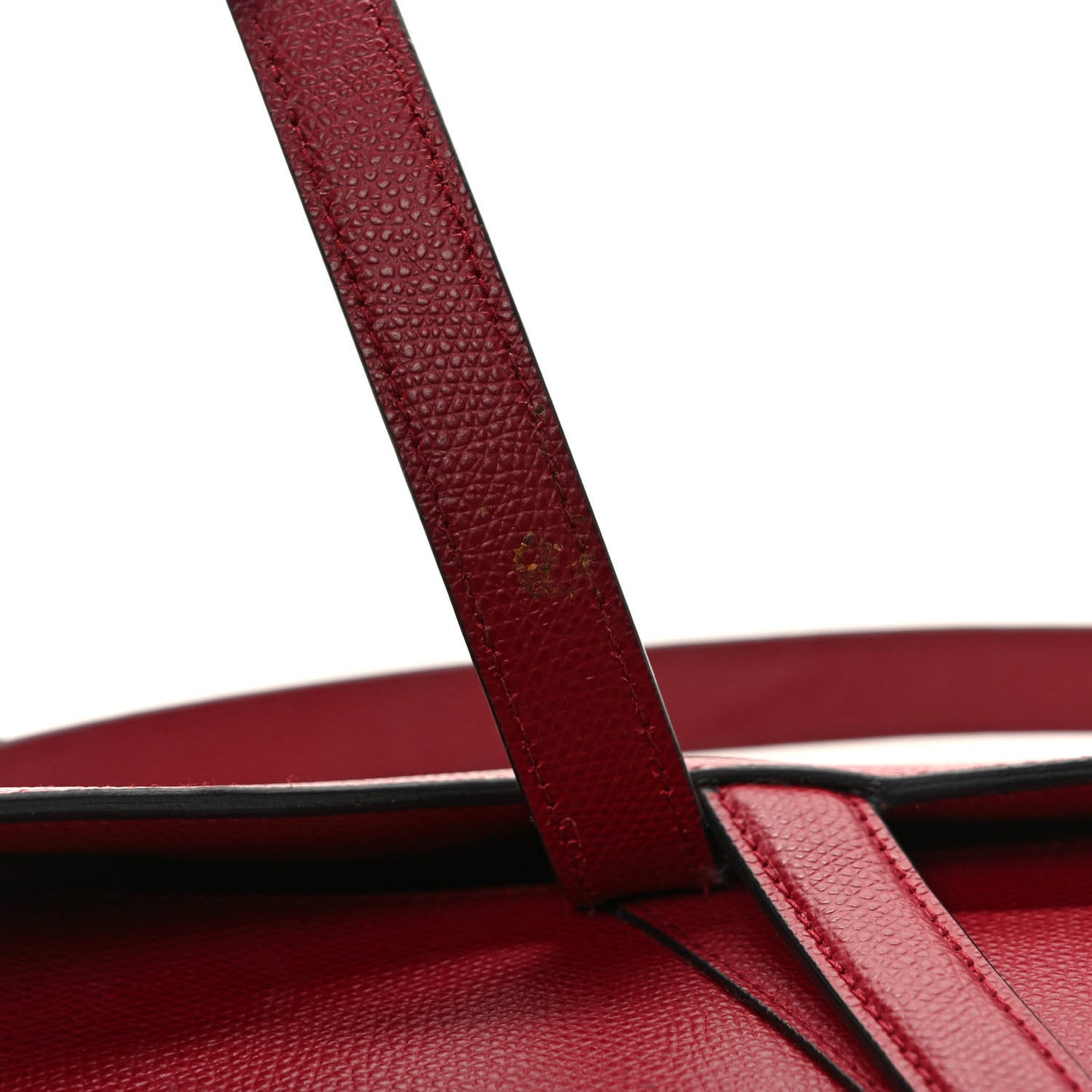 Grained Calfskin Saddle Bag Red