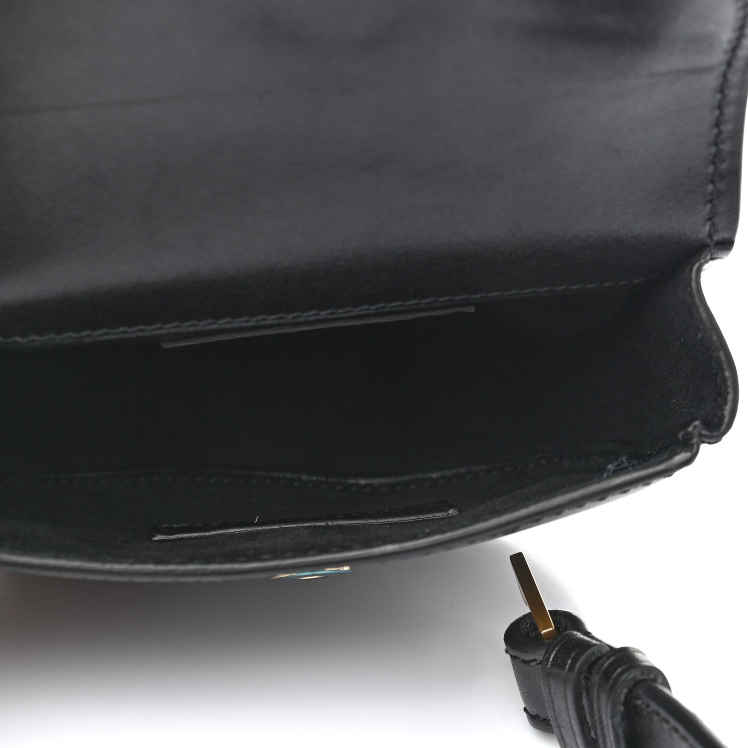 Saint Laurent Smooth Calfskin Mini Classic Monogram Kaia Belt Black 5 of 12