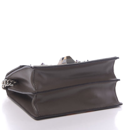 Fendi Vitello Liberty Lucido Catalan Mirror Hypnoteyes Studded Small Kan I Shoulder Bag Carbone Arancio Multicolor 4 of 10