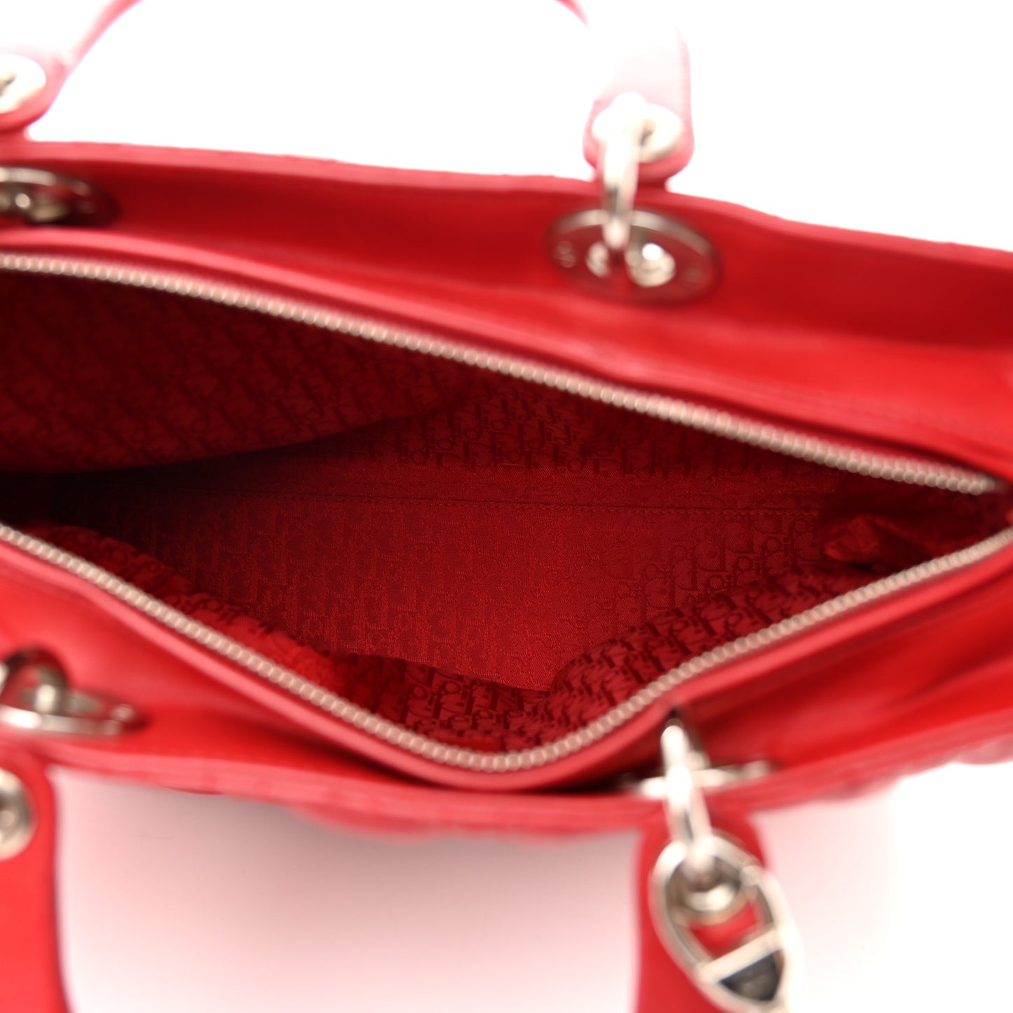 Lambskin Cannage Large Lady Dior Red