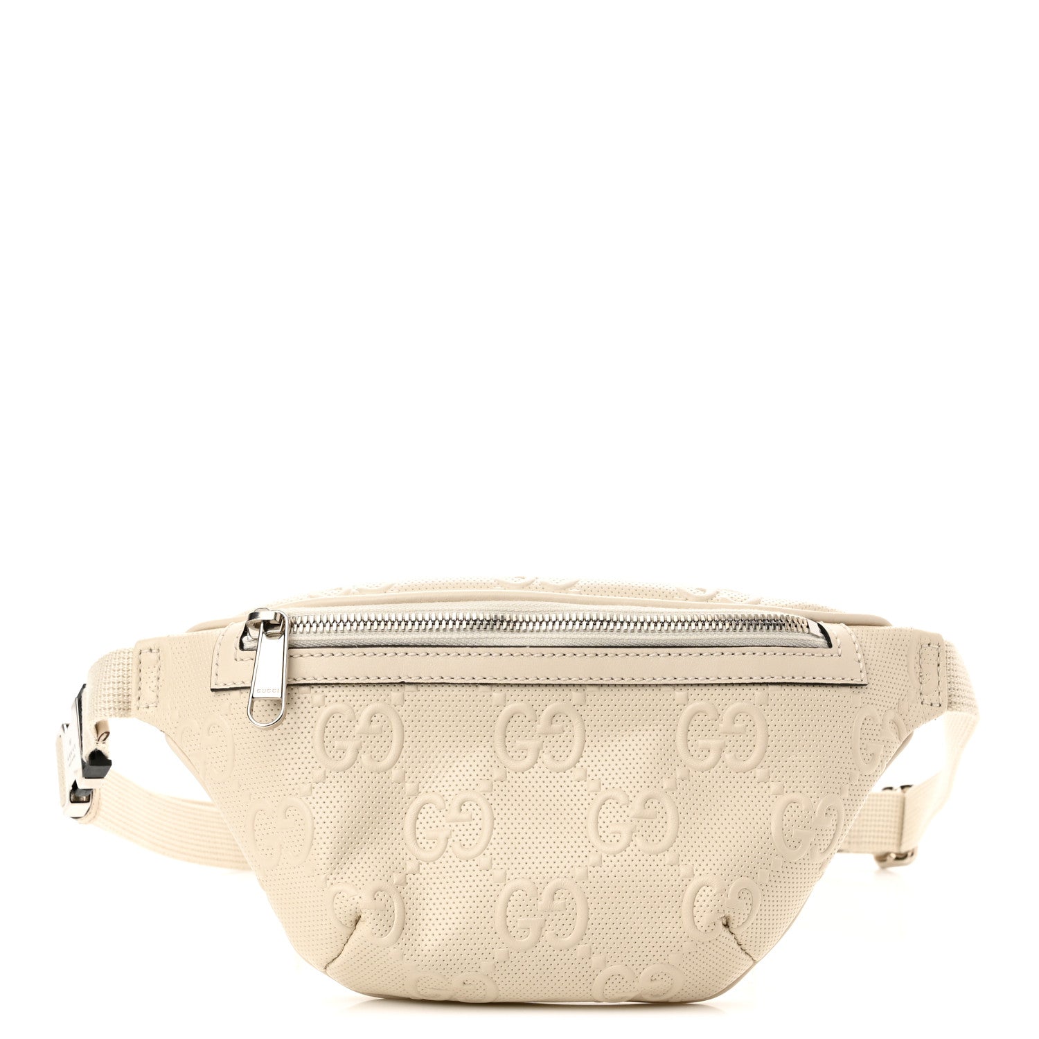 Gucci Calfskin GG Tennis Embossed Belt Bag Mystic White 1 of 10