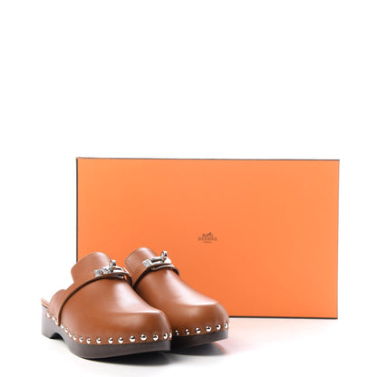 Hermes Heritage Calfskin Carlotta Mules 38 Naturel 10 of 10