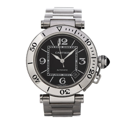 Cartier Stainless Steel 40mm Pasha C Seatimer Automatic Watch Black 1 of 9