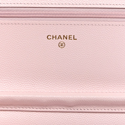 Chanel Caviar Quilted Wallet on Chain WOC Light Pink 6 of 12