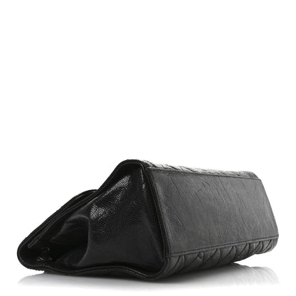 Chanel Crumpled Grained Calfskin Jumbo CC Crave Flap Black 4 of 13