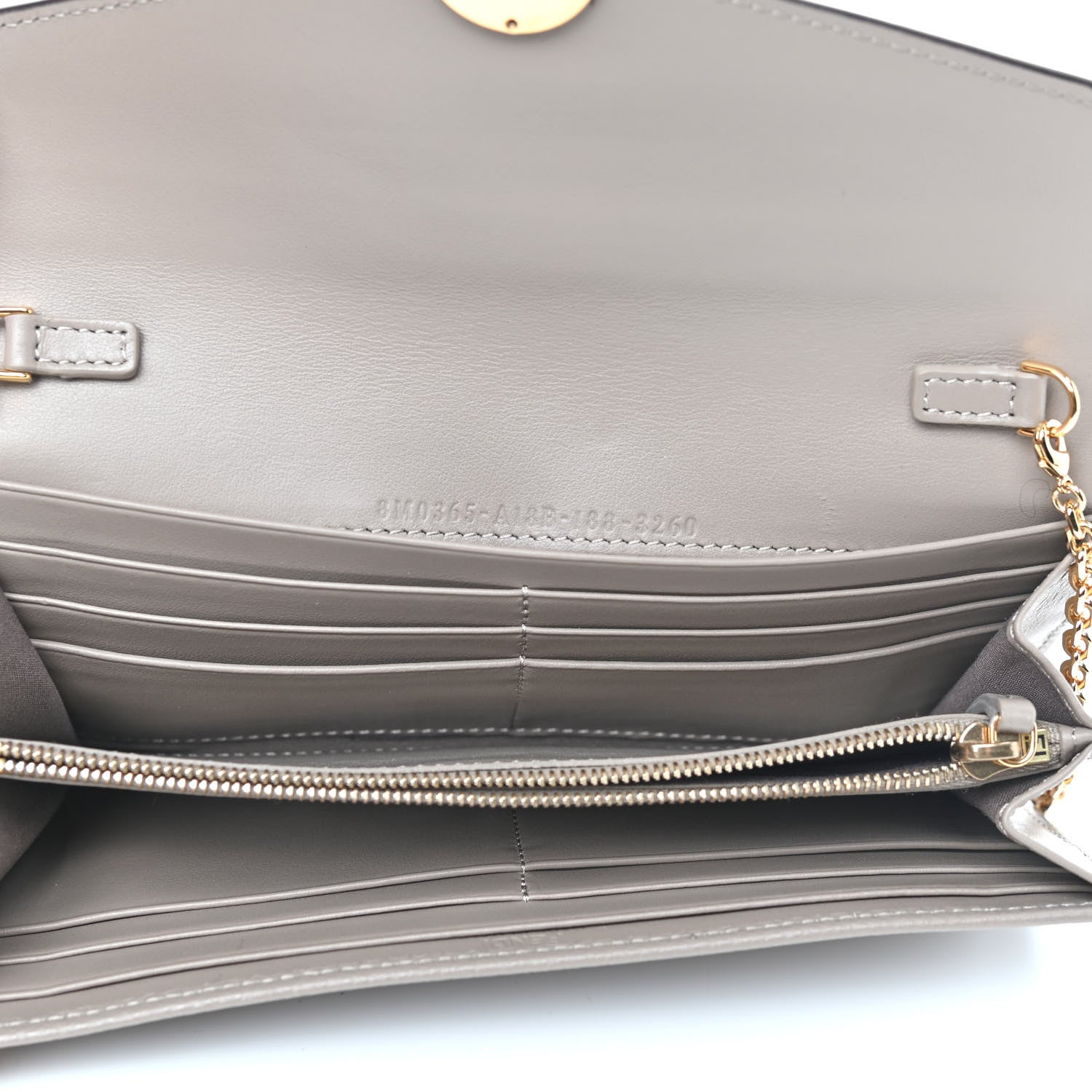 Fendi Vitello Cruise F is Fendi Continental Envelope Wallet on Chain Tortora 5 of 9