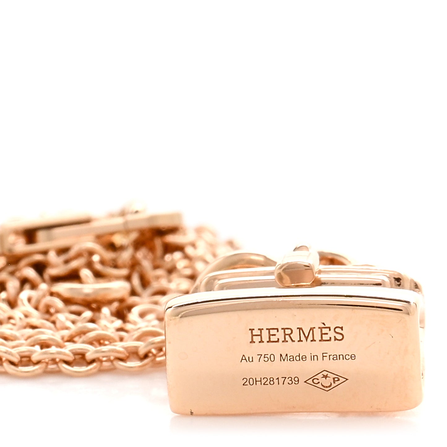 18K Rose Gold Diamond Birkin Pendant Necklace