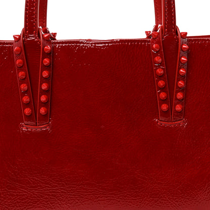 Christian Louboutin Patent Calfskin Spikes Mini East West Cabata Tote Red 8 of 13