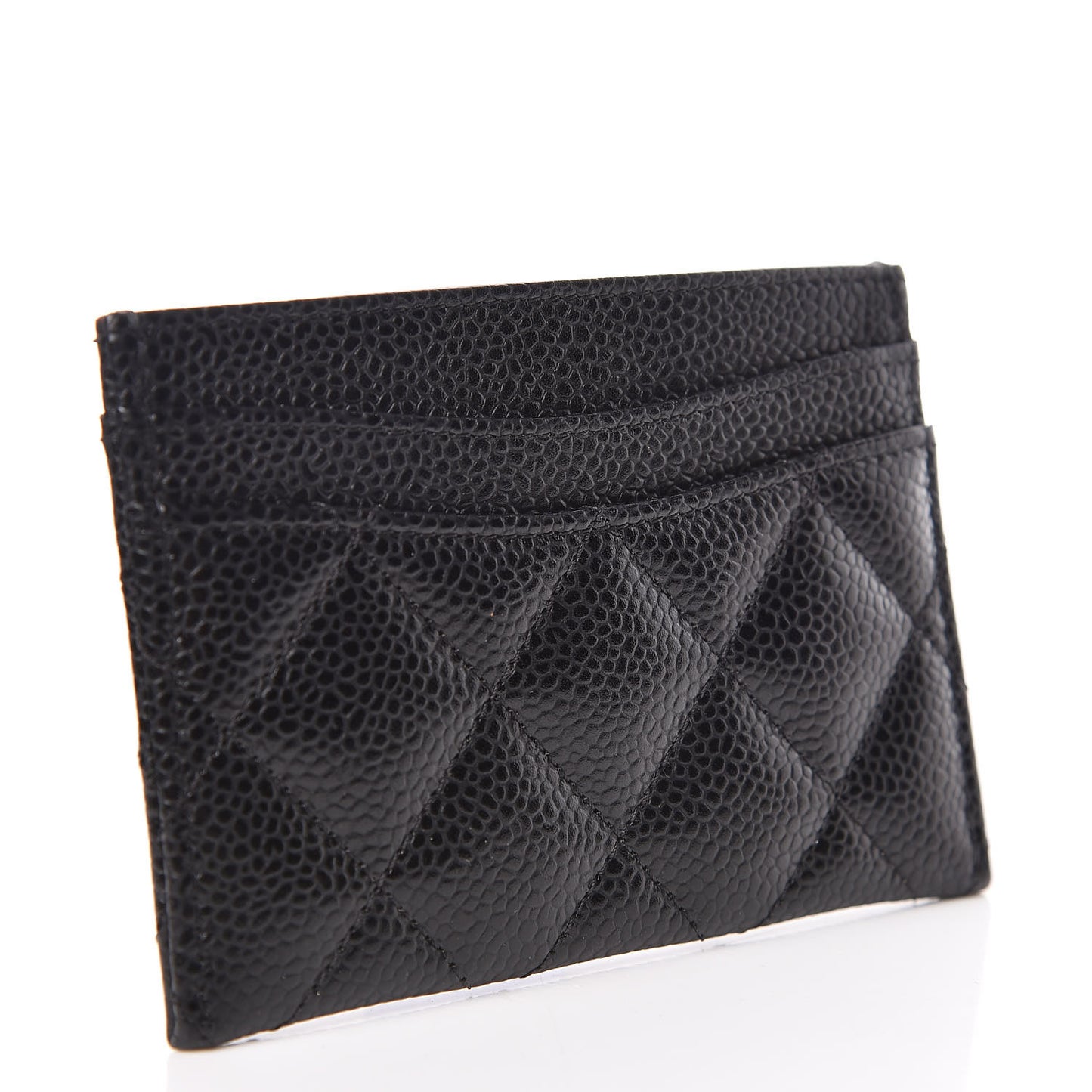 Caviar Quilted Card Holder Black