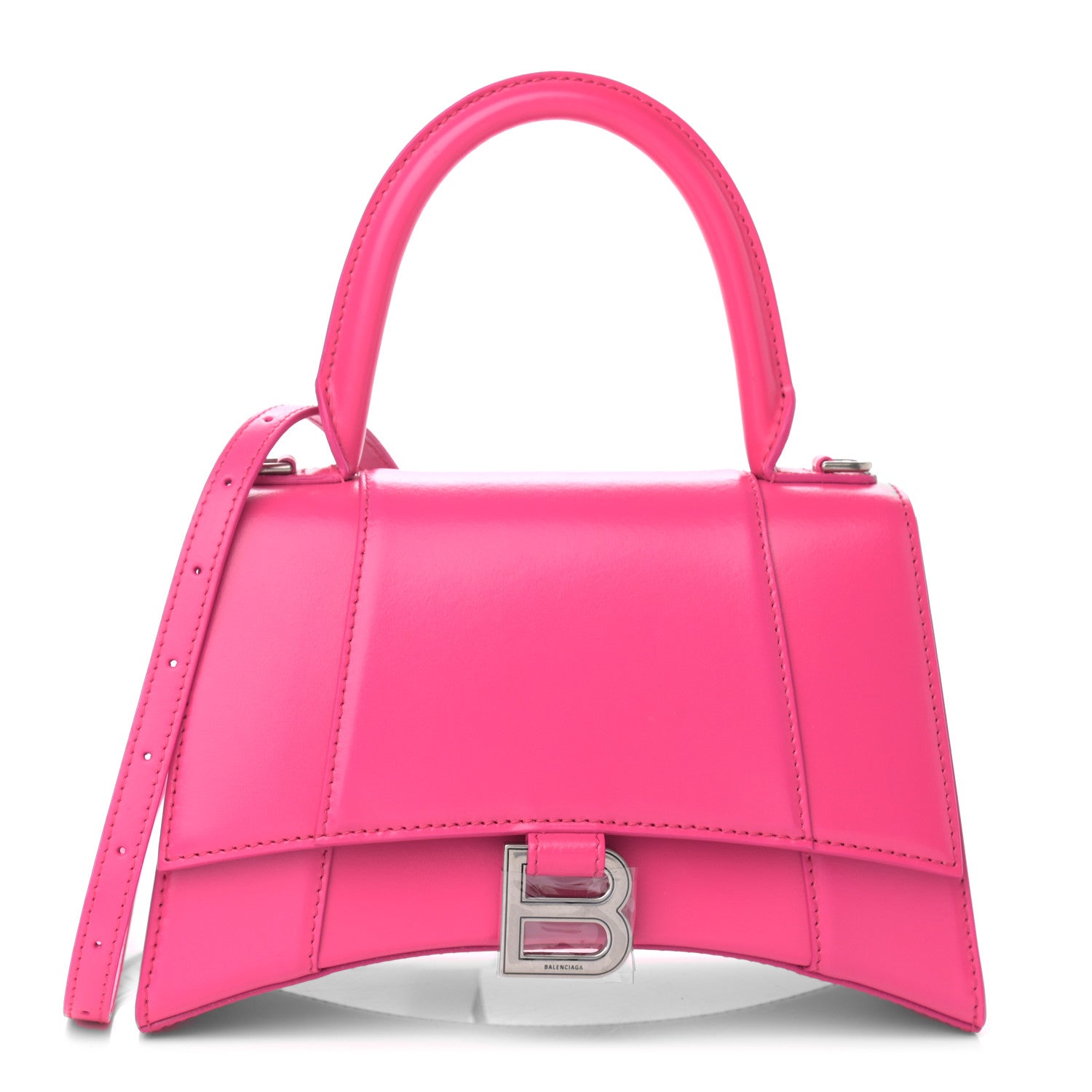 Balenciaga Shiny Box Calfskin Small Hourglass Top Handle Bag Acid Fuchsia 1 of 11
