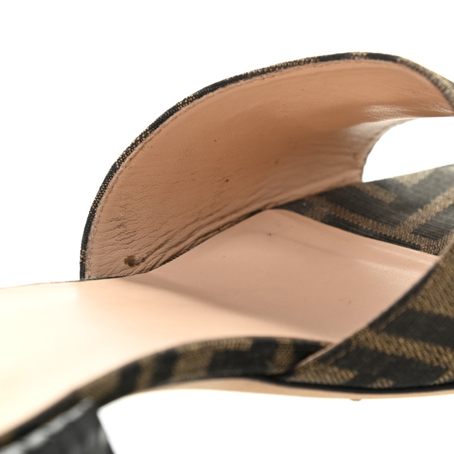 Fendi Jacquard Calfskin FF Crocodile Embossed Promenade Slide Sandals 38.5 Tobacco Moro Black 8 of 8