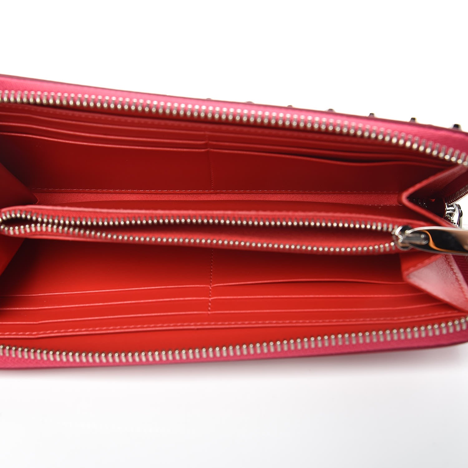 Christian Louboutin Calfskin Panettone Spiked Zip Around Wallet Rosa 5 of 7