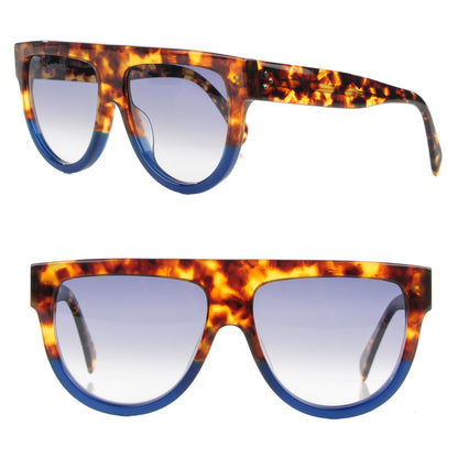 Celine Acetate Shadow Sunglasses CL 41026/S Tortoise Havana Blue 1 of 12