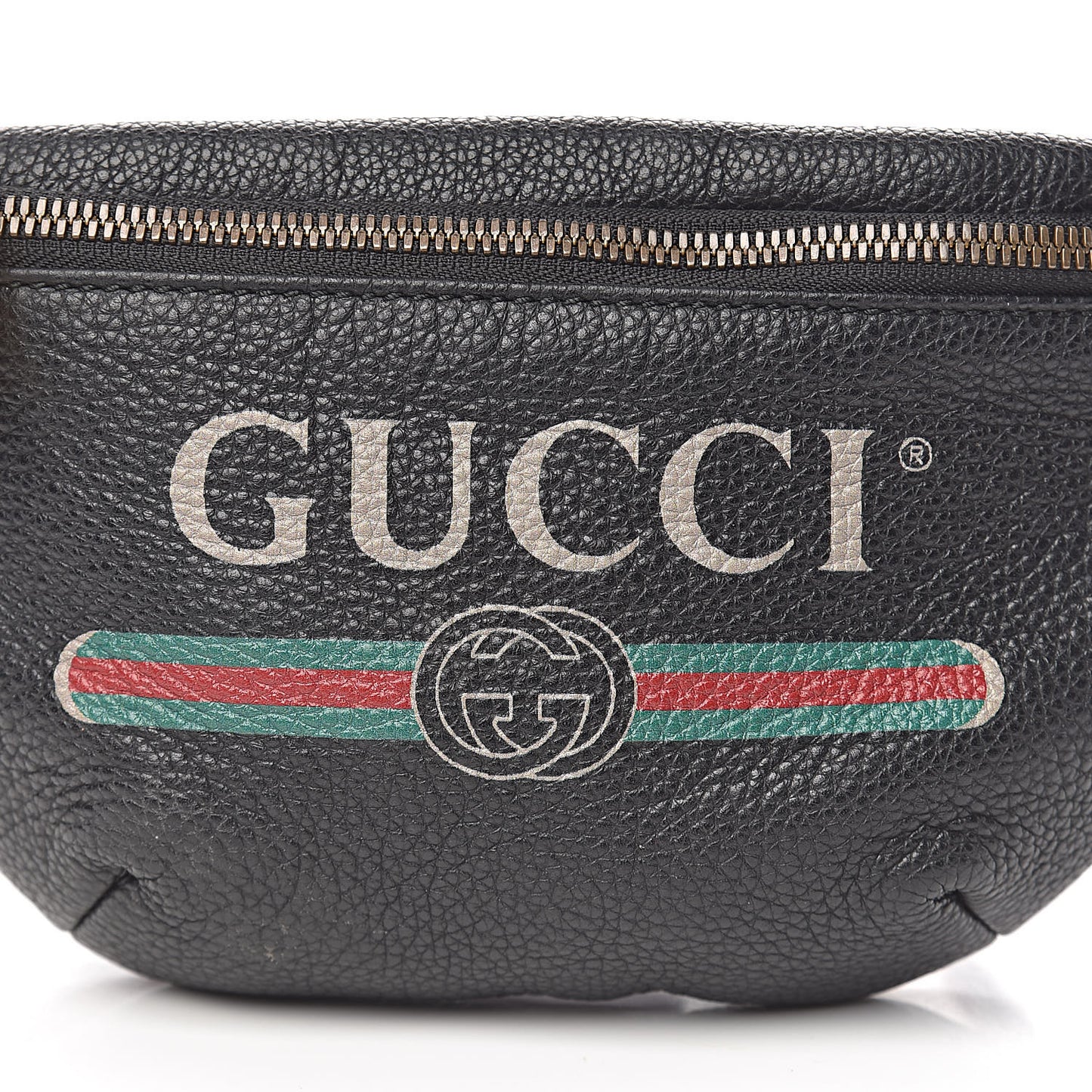 Grained Calfskin Small Logo Belt Bag Black
