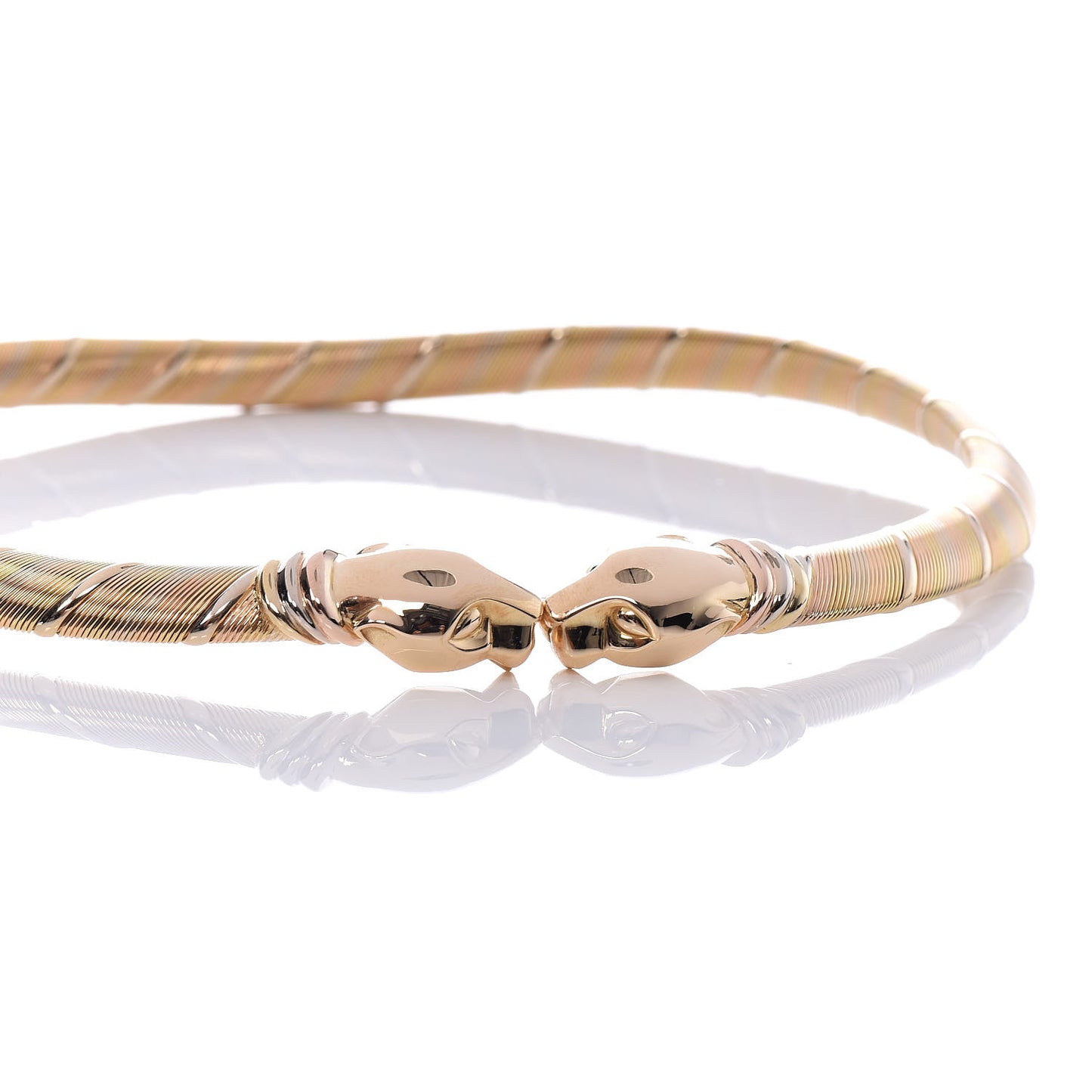 18K Pink Yellow White Gold Panthere De Cartier Collar Necklace