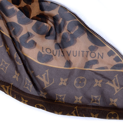 Louis Vuitton Silk Crepe Leopard Monogram Scarf 3 of 5