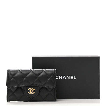 Chanel Lambskin Quilted Flap Card Holder Wallet Black 11 of 11