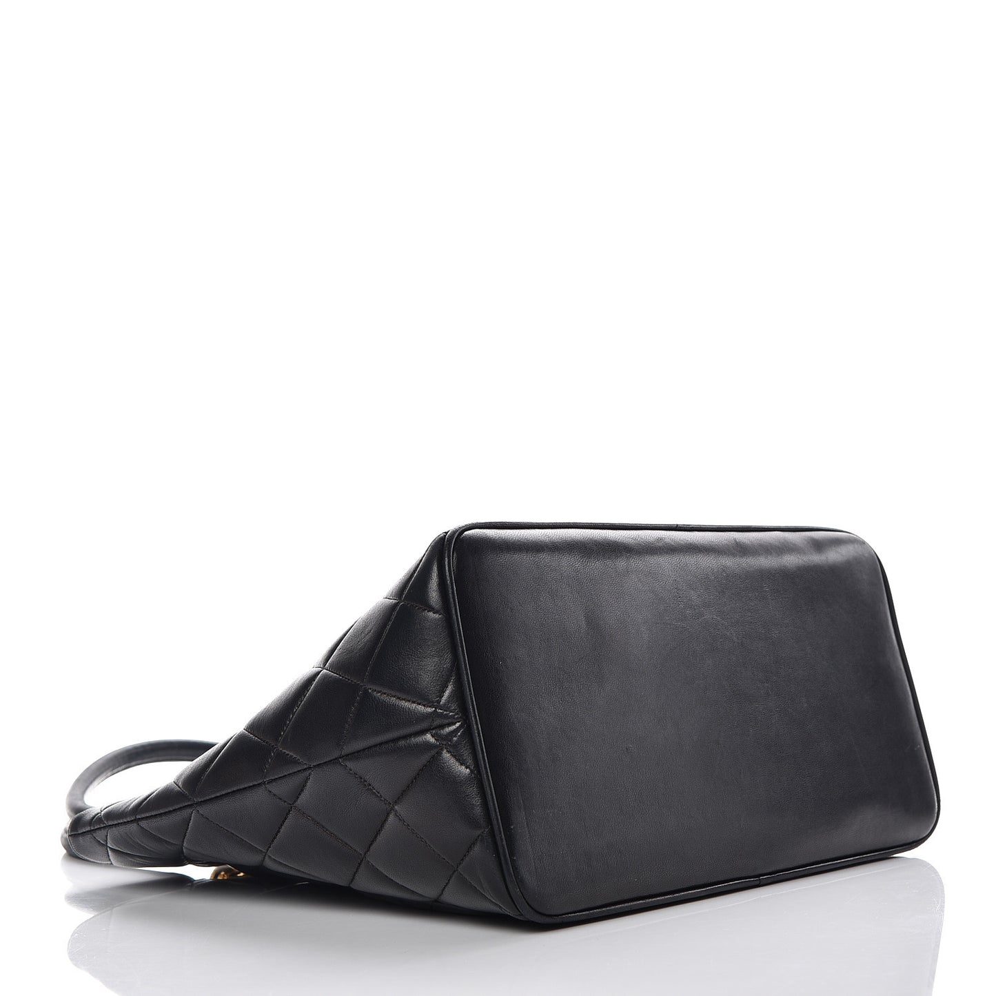 Lambskin Quilted Medallion Tote Black
